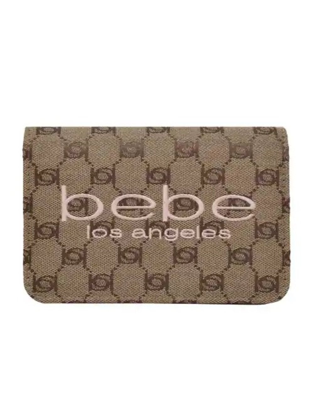bebe Brown/Tan Monogram Crossbody